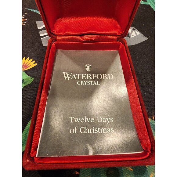 Waterford Crystal 1990 12 Days of Christmas Ornament With Red Velvet Box - Picture 6 of 6